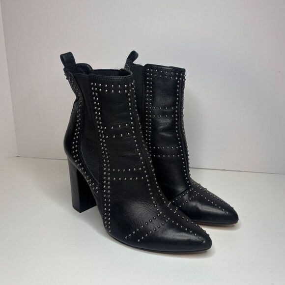Vince Camuto Basila Studded Leather Ankle Boots Booties Womens Designer Western - Picture 9 of 12